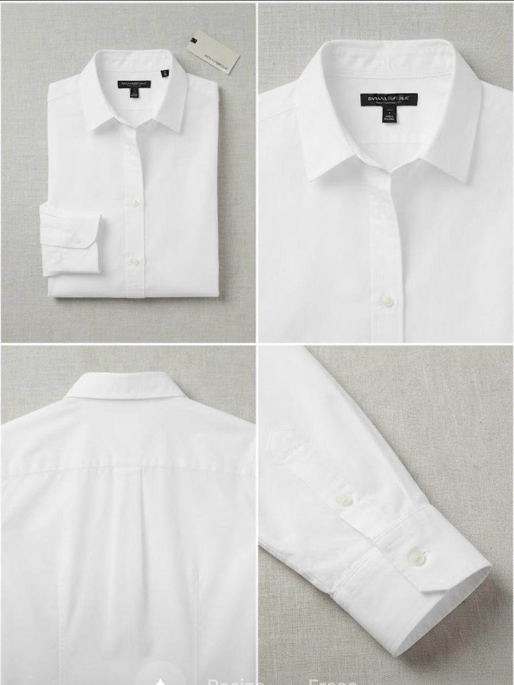 Banana Republic White Riley Tailored Fit Button-Up Shirt Tall Size 4